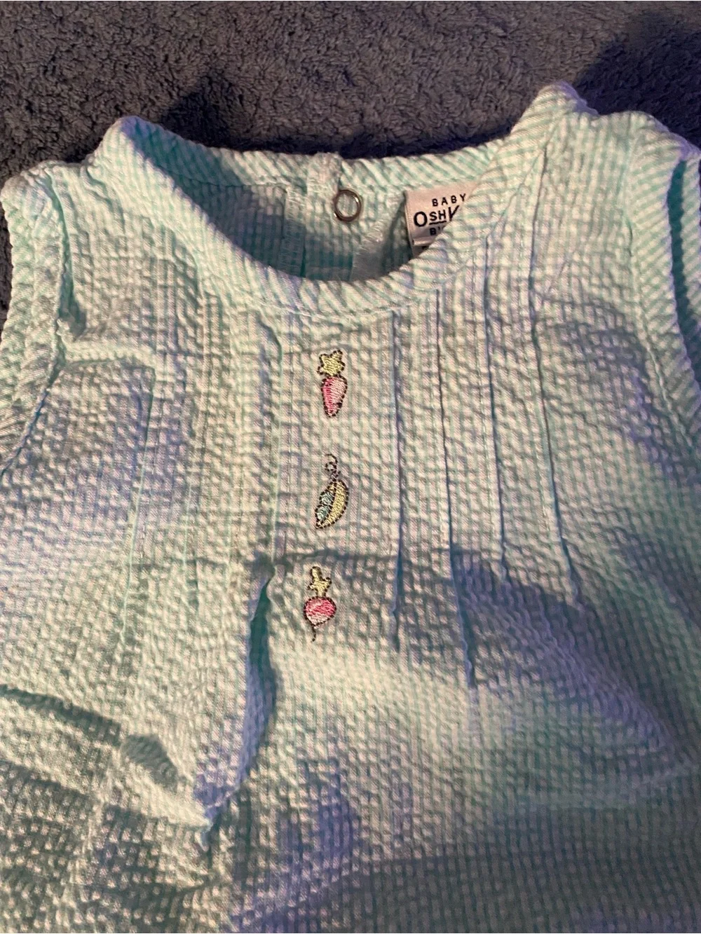 Vintage OshKosh B’gish Mint Seersucker Baby Tank & Shorts Set, size 6-9 months